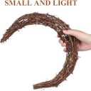 DOITOOL Moon Wreath, Vintage Crescent Moon Natural Grapevine Wreaths Base Front Door Wall Hanging Decor Christmas Wedding Party Supplies - 11.79 Inch