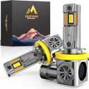 Upgraded H11/H9/H8 Light Bulbs, 36000LM 600% Super Bright H11 Fog Bulbs, 1:1 Size, IP68, Plug and Play Halogen Replace Bulbs (Pack of 2)