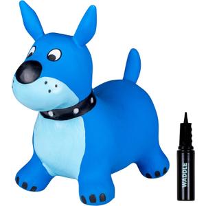 WADDLE Bouncy Animal Hopper - Inflatable Hopping Animals, Indoors and Outdoors Toys, Kids, Toddler Toys, Pump Included, Riding Toys for Boys and Girls Ages 2 Years and Up (Blue Dog)