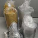 DeziWood 200 Pack 10 oz Black Gold Mini Aluminum Cake Pans with Lids and Spoons, Disposable Square Baking Cups, Oven Safe Foil Ramekins for Individual Desserts, Cupcakes, Cheesecakes Ramekins Muffin