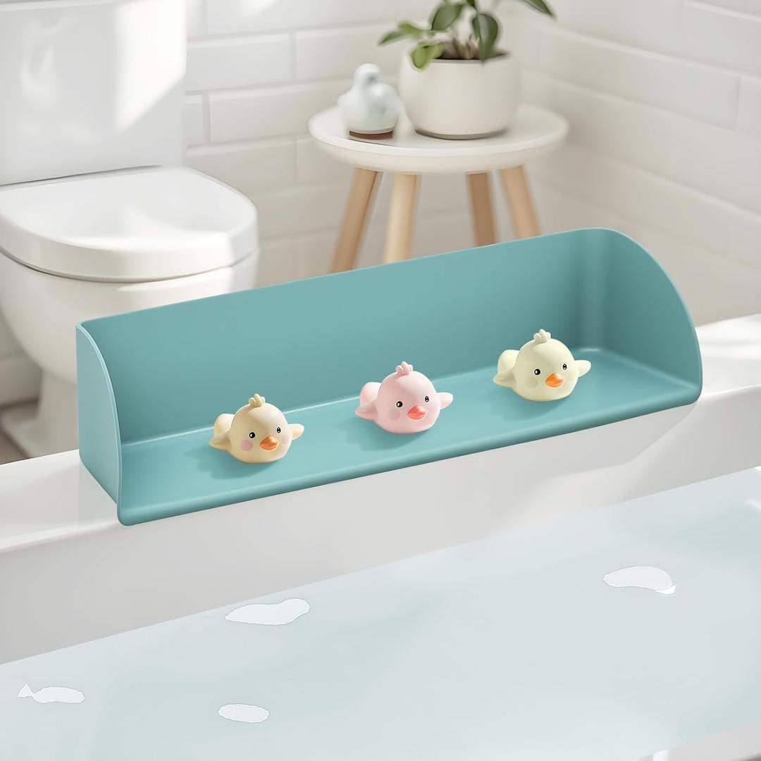 Bathtub Splash Guard Silicone Tub Water Splash Guard (Aqua)