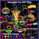 647PCS Glow Sticks, Glow in the Dark Party Favors Party Supplies for Adults Glow Sticks Bulk & Connectors Light Up Glasses Headbands Bracelets Necklace for football Birthday Wedding Patriotic