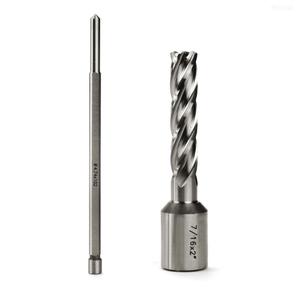 OSCARBIDE 7/16"X2"HSS Annular Cutter 7/16 inch Cutting Diameter 2 Depth of Cut,3/4 inch Weldon Shank 2 Flat Mag Drill Bit with Pilot Pin for Magnetic Drill Press,1 Piece