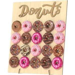 Donut Wall Display Stand, Reusable Food Buffet Board Holder for Grow Up Party, Wedding, Baby Shower Decorations, Fits 20 Doughnuts