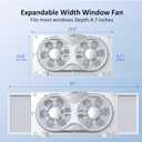 shinic 9" Twin Smart Window Fans with Exhaust and Intake, WiFi App Remote Control, 3 Speeds 3 Functions, Adjustable Width, Removable Cover, Bug Screen, Dual Window Fan Vertical for Bathroom Kitchen