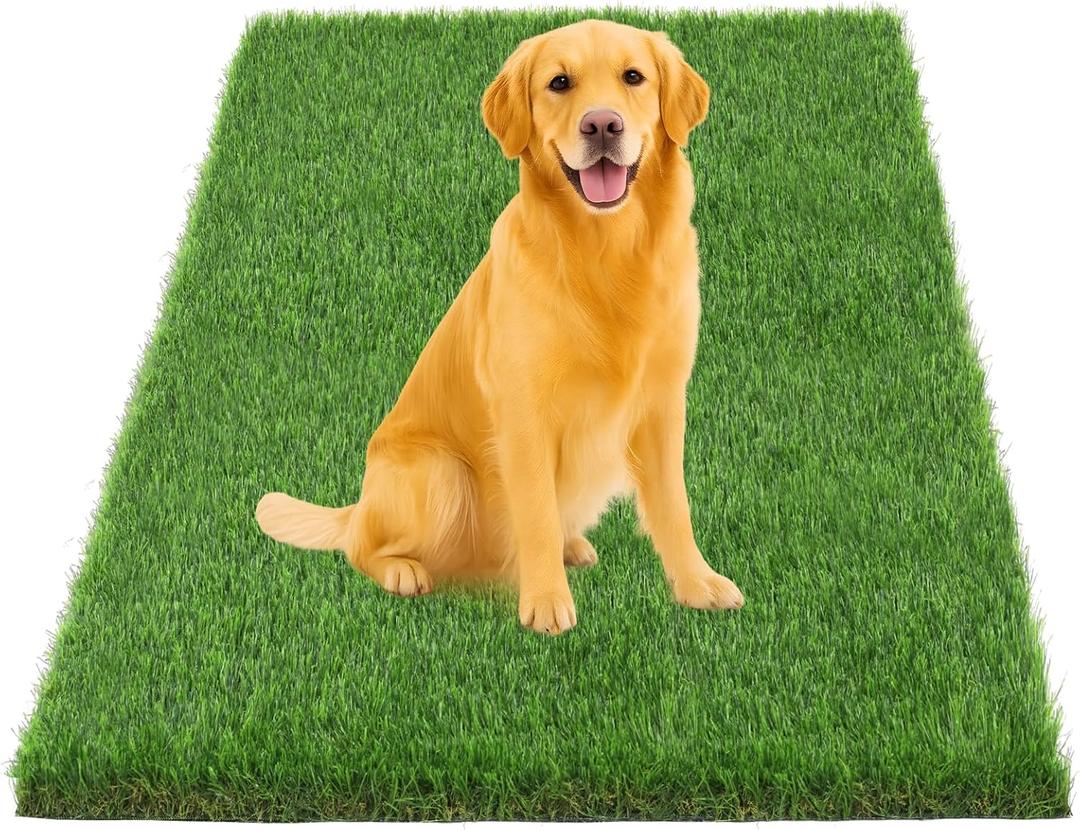 THREE ORANGES Artificial Grass Mat  35 Ft, Fake Grass with 1.38-Inch High Pile, Large Size for Potty Training, Door Mat & Patio Lawn Decoration