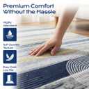 Muddy Mat® Horizon 6ft x 9ft Washable Muddy Carpet for Living Room, Bedroom & Dining Room – Modern Soft Low Pile Non Slip Carpet – Pet Friendly Waterproof Foldable Area Rugs for Home