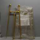 SEHERTIWY 58''H Gold Easel Stand for Sign, Adjustable Welcome Wedding Sign Stand for Display with Chain Support, Heavy Duty Metal Poster Easel Holder for Party Painting, 17'' x 17'' x 58''H（Pack of 1）