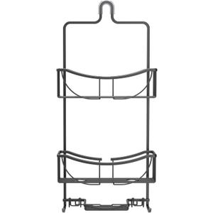 Better Living Venus 3 Tier Aluminum Shower Caddy, Black | Rustproof Over Shower Head Organizer, 2 Large Baskets, Built-in Hooks & Soap Dish, Suction Cups, Anti-Slip Collar, No Drill