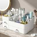Makeup Organizer with Drawers, Bathroom Counter Organizer, Plastic Cosmetic Display Case, Large Skincare Storage for Vanity Countertop, Ideal for Bedroom Dresser top and Desktop