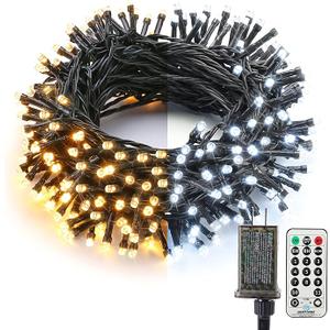 Brizled Color Changing Christmas Lights, 65.67ft 200 LED 11Function Warm White & Cool White LED Lights String, Dimmable 29V Safe Adapter Christmas Tree Lights with Remote for Xmas Tree Party Decor