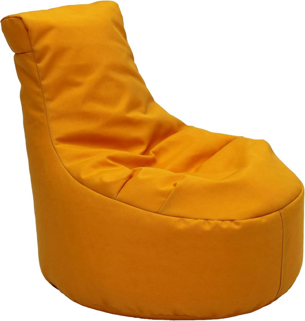 Factory Direct Partners Element Paddle Out Bean Bag Chair for Kids, Comfy Indoor Outdoor Bean-Filled Flexible Seating for Reading, Playroom, Classroom, Patio or Garage - Marigold, 14031-117