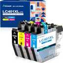LC401XL Ink Cartridges Replacement for Brother LC401 LC401XL Ink Cartridges for Brother MFC-J1010DW MFC-J1012DW MFC-J1170DW Printer (Black, Cyan, Magenta, Yellow, 4 Pack)