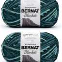 Bernat Blanket Teal Dreams Yarn - 2 Pack of 300g/10.5oz - Polyester - 6 Super Bulky - 220 Yards - Knitting/Crochet