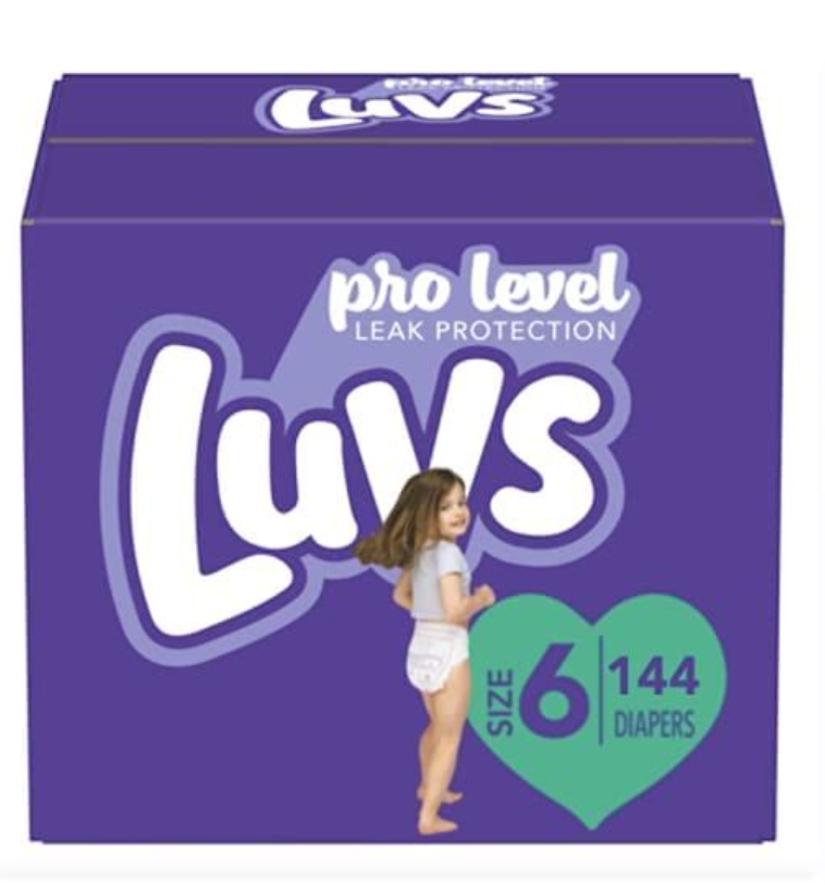 Luvs Pro Level Leak Protection Diapers Size 6 (2 X 144 Count)