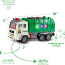 Zetz Brands Toy Garbage Truck with 4D Lights & Sounds for Boys, Toddlers, Kids 3+ - Trash Trucks Vehicle, Push Toy Car, Bump & Go w/Recycle and Sanitation Sticker Ideal Birthday