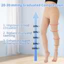 Medical Compression Pantyhose for Women & Men, 20-30mmHg Graduated Support Compression Tights Footless Medical Compression Stockings & Leggings for Edema, Varicose Veins, Swelling(Beige,L)
