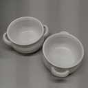 Vumdua Soup Bowls with Handles, 16 Oz Ceramic French Onion Soup Bowls - Stackable Oven Safe Bowls Serving Soup Crocks for Soup, Cereal, Chilli, Pot Pies, Set of 4, White