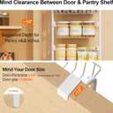 Delamu Narrow Over The Door Pantry Organizer, 8-Tier Metal Pantry Door Organization and Storage for Easy Install, Hanging Spice Rack Shelves, Door Organizer for Kitchen, 4.65"D x 13"W x 65"H, White