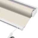 Skansen Sunscreen Fabric Fine Thread Sun-Shading Cordless Spring Roller Shades Heat Insulation See Through Window for Living Room, Accept Customized Size (Beige)