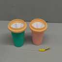 FANS-ONE Slushie Cup, 3 Pack Frozen Magic Slushy Cup, Reusable Slushy Maker Cup for Juice Ice Cream Milk Yogurt, DIY Cups with Lid & Straw Cool Stuff Things for Kids Friends Family (Blue+Pink+Green)