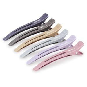 AIMIKE 6pcs Professional Hair Clips for Styling Sectioning, Anti-Slip No-Trace Duck Billed Hair Clips with Silicone Band, Salon and Home Hair Cutting Clips for Hairdresser, Women, Men - 4.3 Long (1 Count (Pack of 6))
