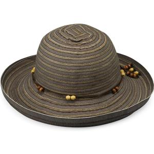 Wallaroo Hat Company Women's Breton Sun Hat UPF 50+ UV Sun Protection, Packable, Travel-Friendly, Adjustable, Medium Size (Chocolate)