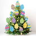 2 x 16 Pcs Large Easter Tree Decorations Egg Ornaments Cute Colored Egg Picks Ornaments Extra Large Pink Yellow Blue Easter Eggs Tree Picks Toppers for Home School Office Spring Party Vase Decor
