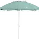 7 FT Caribbean Joe Beach Umbrella, Portable and Adjustable Tilt Sun Umbrella with UV Protection, Vented Canopy, Sand Screw Anchor