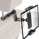 Kairiyard Tablet Holder for Car, 3 in 1 Extension Arm Adjustable Car Headrest Tablet Holder Road Trip Essentials Back Seat Tablets Cars Mount Compatible with iPad Pro, Air, Mini, 4.7-11" Devices (Black)