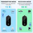 Dual Link Airplane Bluetooth 5.4 Transmitter & Receiver 2-in-1 Bluetooth Adapter Airplane Travel Essentials Wireless Receiver 3.5MM AUX Jack Adapter on Flight/TV/Car Stereo/Gym