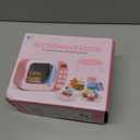 Microwave Toys Kitchen Play Set with Light Sound,Kids Pretend Play Electronic Oven with Play Food and 6 Color DIY Play-Dough for Children Ages 3+ Years (Pink)