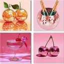 4 Pack Vintage Paint by Numbers Kits for Adults Kids Beginner, Cocktail Easy Framed Adults Paint by Number Kits on Wooden Framed Canvas, DIY Acrylic Color Painting by Number for Home Decor 8x8 Inch