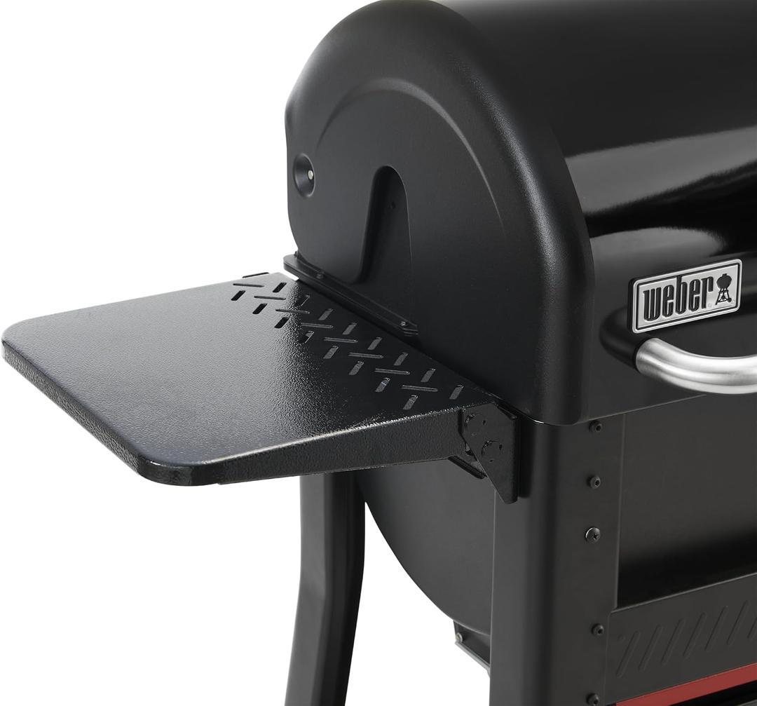 Weber Searwood 600/600XL Pellet Side Table Folding Side Shelf Adds 200 sq in Workspace & Holds 40 lb