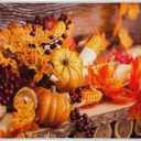 Thanksgiving Pumpkin Dish Drying Mats for Kitchen Counter Fall Harvest Maple Leaves Dry Dishes Mat Microfiber Dry Pad Ultra Absorbent 18x24Inch Reversible Drying Drainer Sink Mat
