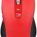 CITLLA Wireless Bluetooth Mouse (USB + BT1 + BT2), Full Size, 4-Way Scrolling, Multi-Device Silent Mouse for Computer, Laptop, iPad, MacBook (Red)
