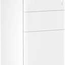 YITAHOME DWVO 3-Drawer Vertical File Cabinet, Mobile Filing Cabinet with Lockable, Pre-Assembled Compact Slim File Cabinet, Portable Office Storage for A4/Letter/Legal Documents (White)