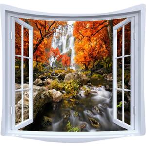 XIUYINHS Nature Forest Tapestry,Scenery Wall Mountain Tree Tapestry,for Home Office Dorm Indoor and Outdoor Decoration Large Size 59"(W) x59(L) GTCH(43)