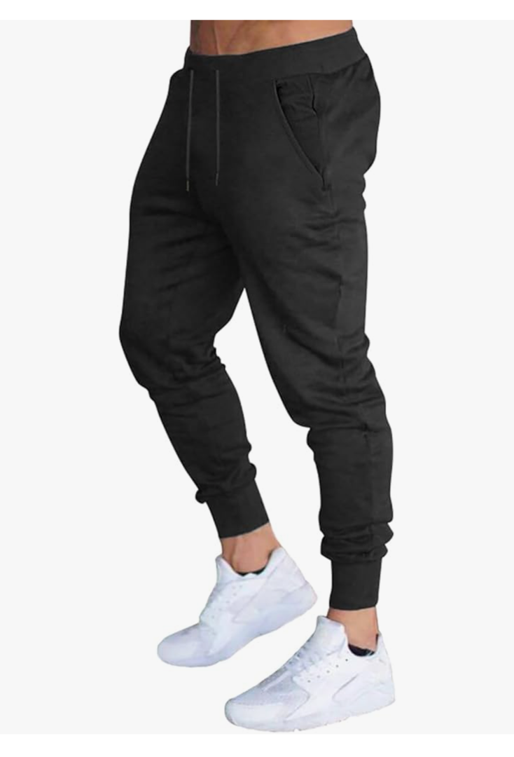 No Brand, Men's Slim Joggers Workout Pants for Gym Running and Bodybuilding Athletic Bottom Sweatpants with Deep Pockets, Size M