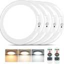 Bairth Rechargeable Motion Sensor Ceiling Lights with Remote, Battery Operated Ceiling Lights No Wiring, Wireless 3 Colors Dimmable Overhead Lamps for Closet Shower Shed Hallway, 4-Pack