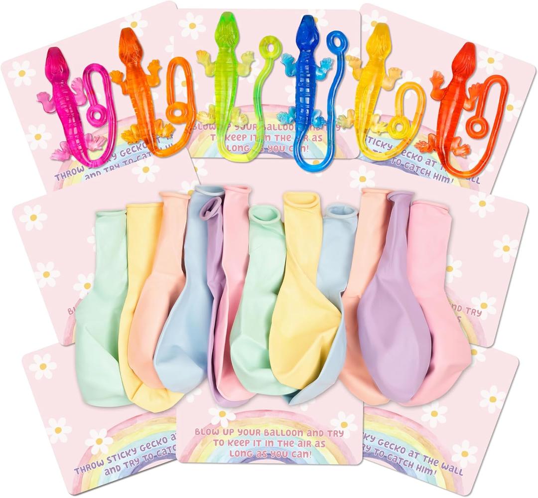 Cbloxtor 16 Pcs Party Favors, Sticky Gecko, Up Macaron Balloon Party Favors for Blue Paw Dog Bingo Birthday Party Favors Decorations for Girls, Family Party Games