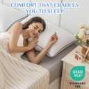JOLLYVOGUE Pillows Queen Size Set of 2, Hotel Collection Bed Pillows for Side, Back, and Stomach Sleepers, Fluffy and Supportive, Down Alternative Microfiber Filled Sleeping Pillow