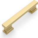 Amerdeco 10 Pack Brushed Gold Cabinet Pulls 3-3/4 Inch(96mm) Hole Center Drawer Pulls Cabinet Hardware Kitchen Cabinet Handles for Bathroom ZH00013