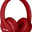 MIDOLA Kids Headphones Bluetooth 5.3 Wireless 60H Play Time Volume Limit 85/110dB Over Ear Foldable Protection Headset/Wired AUX Cord Mic for Children Boy Girl Travel School Phone Pad Tablet Red