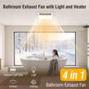 Orsong Bathroom Exhaust Fan with Heater and Light 1800W, 160 CFM, 1.0 Sone Quiet Operation, Bathroom Vent with Heater Quickly Reaches A Comfortable Temperature in Just 1 Minute, 11in