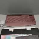 Wireless Keyboard and Mouse Combo - Full-Sized Ergonomic Keyboard with Wrist Rest, Phone Holder, Sleep Mode, Silent 2.4GHz Cordless Keyboard Mouse Combo for Computer, Laptop, PC, Mac, Windows -Trueque (1 PACK, Brick Red)