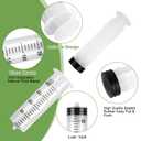 3 Pack 200ml Syringes with 55.1” Tube and Needle 14G 1.5”, Sterile Luer Lock Syringe Individually Packaged for Scientific Labs, Measuring, Watering, Refilling