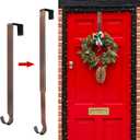 ZMCINER Wreath Hanger for Front Door, Adjustable Wreath Hanger from 15 to 25 Inches, 20 lbs Larger Door Upgrade Christmas Fall Wreaths Decorations Hook (Bronze)