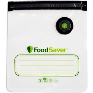 FoodSaver Reusable Quart Vacuum Zipper Bags, 10 Count, BPA-Free, Microwave Safe, Leakproof