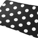 Polka Dot Bathroom Rugs Polka Dots Black White Bath Rug 16 x 24 Inches, Non Slip Bath Carpet, Area Mat Home Decor Accessories for Shower Floor Tub Bedroom Kitchen
